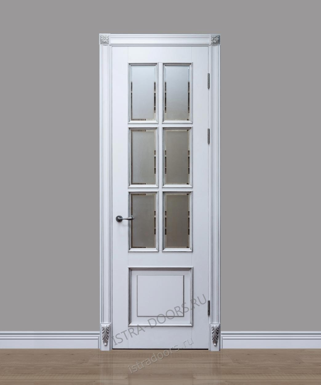 Верона белая с серебром. Межкомнатная дверь на заказ (1)